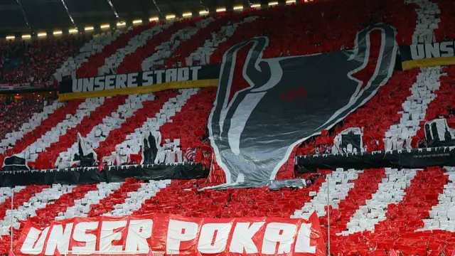 Bayern fans show their support against Chelsea in the 2012 champions league final