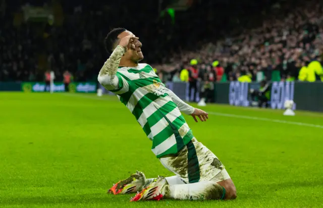 Adam Idah celebrates