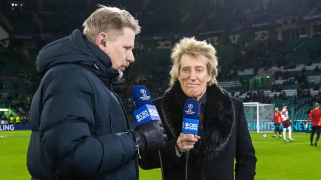 Rod Stewart and Peter Schmeichel