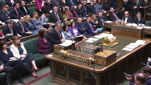 The House of Commons during PMQs