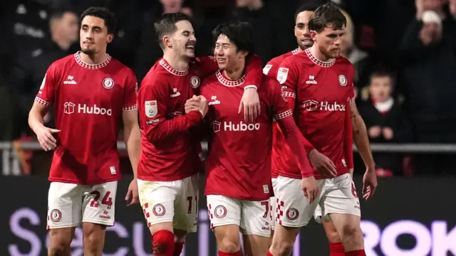 Bristol City celebrate scoring