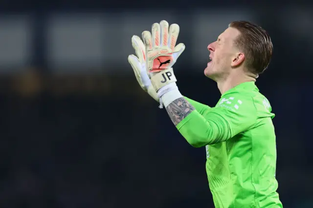 Jordan Pickford reacts