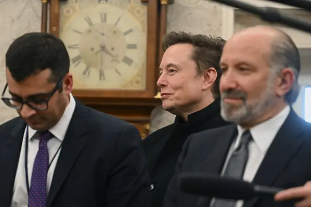 Elon Musk watches as Trump meets with Modi