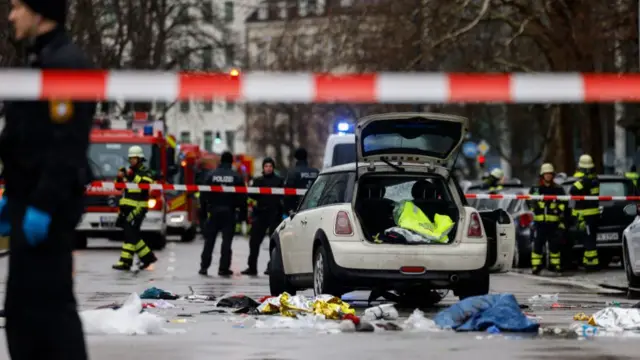 A car in Munich crash scene