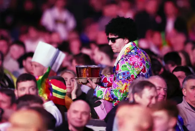 Fan at the Premier League Darts in Glasgow