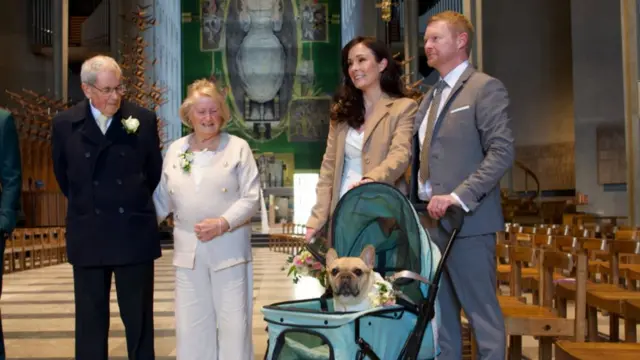 Gemma and Andrew Standen with Honey and other guests