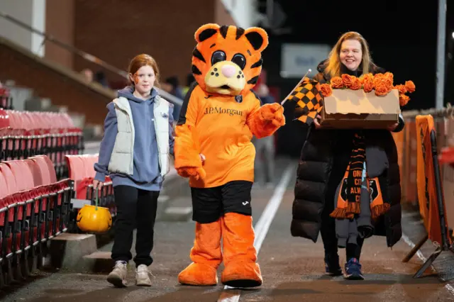 Glasgow City FC mascot Trixie ahead of a SWPL match between Glasgow City and Celtic