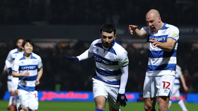 QPR celebrate Ilias Chair's goal