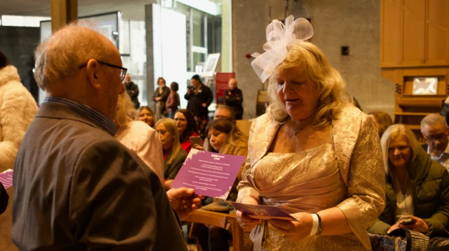 A couple takes part in the affirmation of love