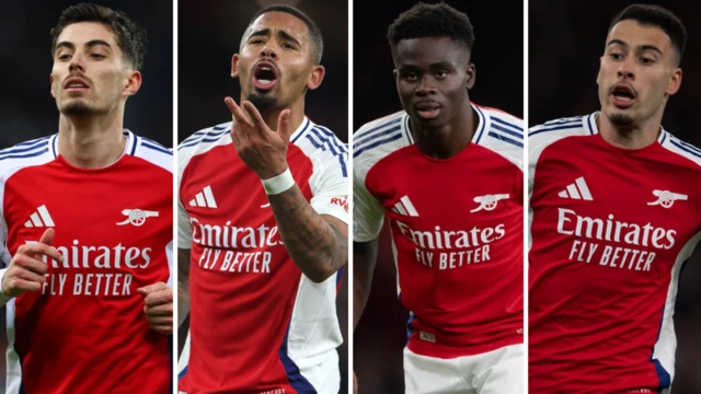 Kai Havertz, Gabriel Jesus, Bukayo Saka and Gabriel Martinelli - collated image