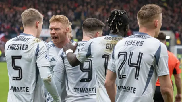 Aberdeen players celebrating