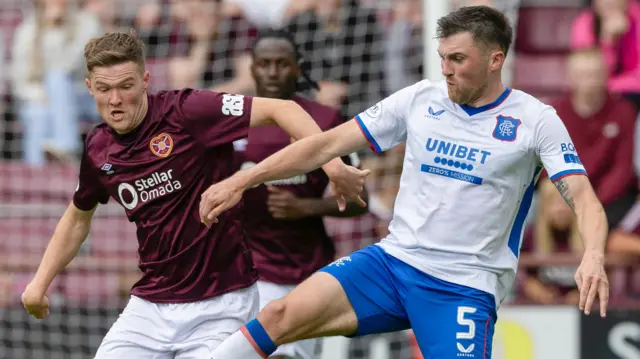 Hearts' Blair Spittal and Rangers' John Souttar