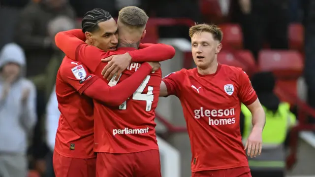 Barnsley players celebrate