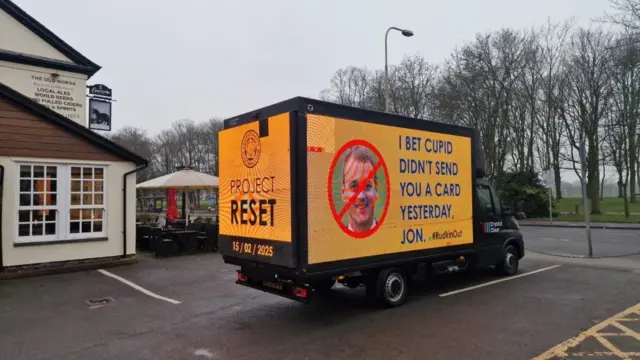 Leicester protest van