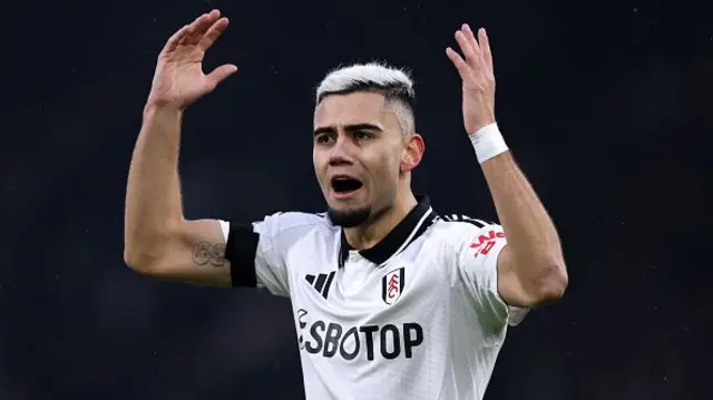 Andreas Pereira of Fulham reacts