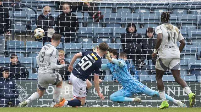 Kevin Nisbet scores for Aberdeen against Dundee