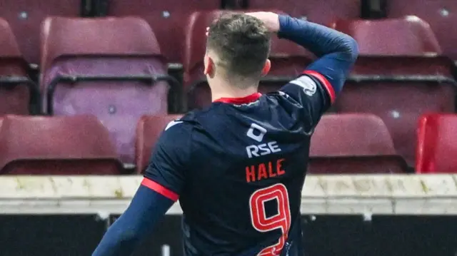 Ronan Hale celebrates after scoring for Ross County against Motherwell