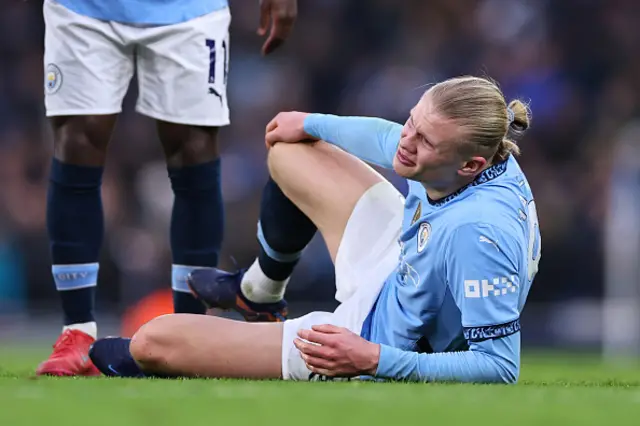 Erling Haaland of Manchester City reacts