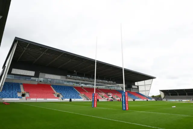 General view inside Salford Red Devils' stadium