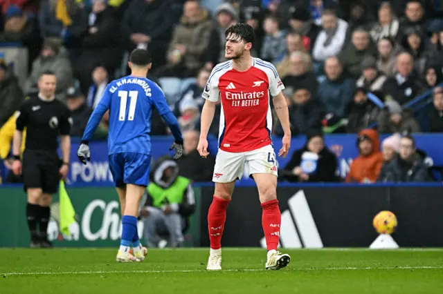 Declan Rice of Arsenal reacts