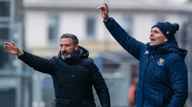 Kilmarnock manager Derek McInnes and St Johnstone manager Simo Valakari