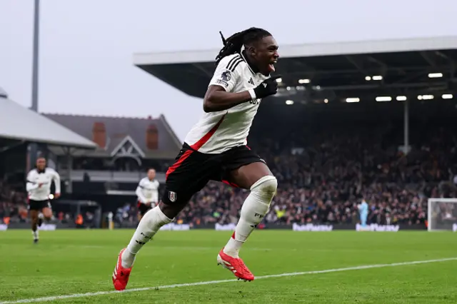 Calvin Bassey of Fulham celebrates