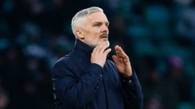 Dundee United Manager Jim Goodwin during a William Hill Premiership match between Celtic and Dundee United at Celtic Park, on February 15, 2025, in Glasgow, Scotland.  (Photo by Craig Williamson / SNS Group)