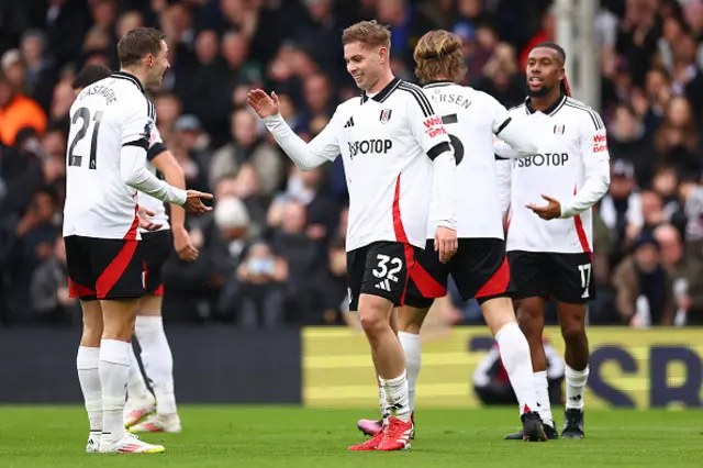 Emile Smith Rowe of Fulham celebrates