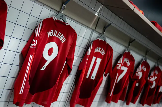 A general view of the Manchester United dressing room