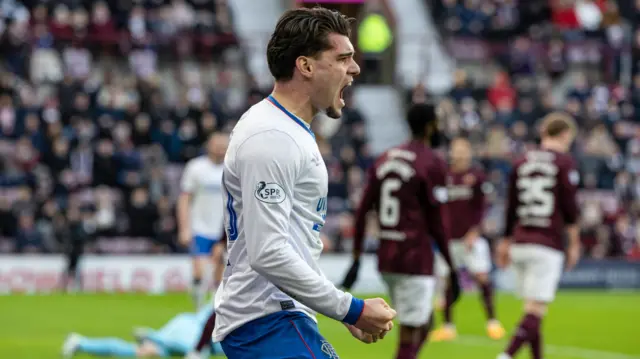 Ianis Hagi celebrates Rangers' opening goal