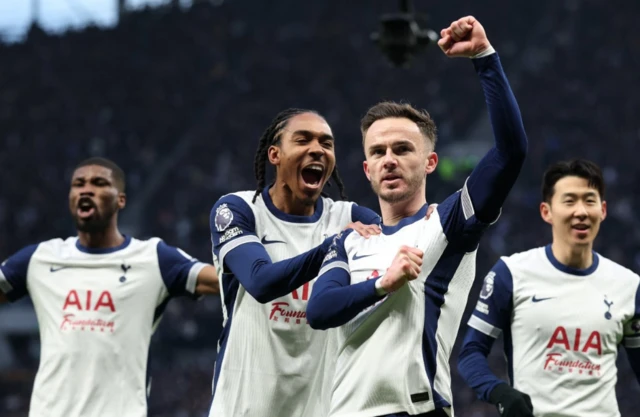 Tottenham Hotspur's James Maddison celebrates