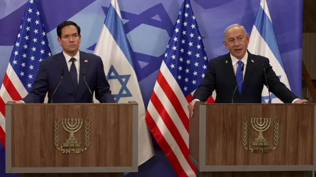 Marco Rubio (R) and Benjamin Netanyahu (L)