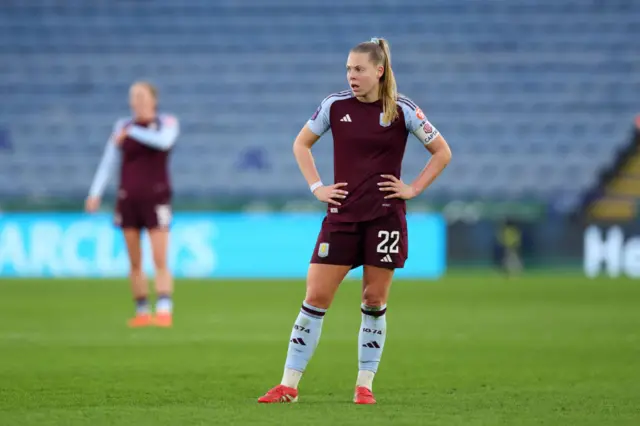 Jill Baijings of Aston Villa looks on