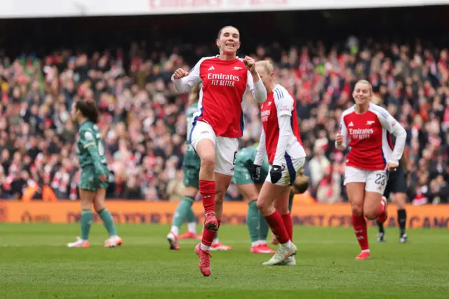 Mariona Caldentey of Arsenal celebrates scoring