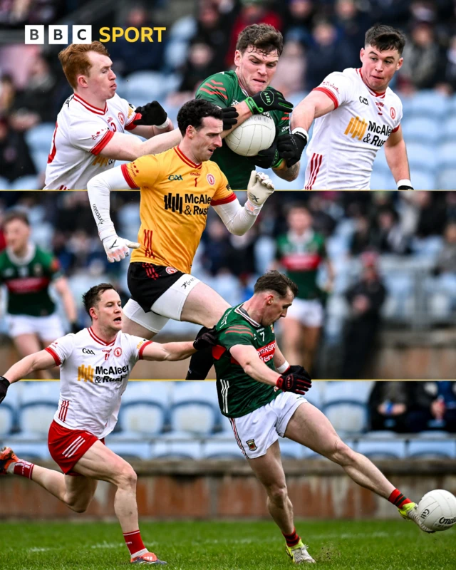 Action from Mayo v Tyrone in the National Football League