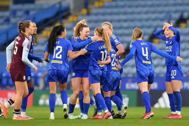 Janice Cayman of Leicester City Women celebrates.