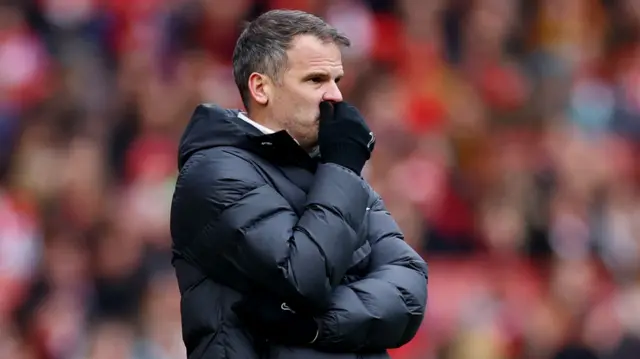 Tottenham Hotspur manager Robert Vilahamn looks on