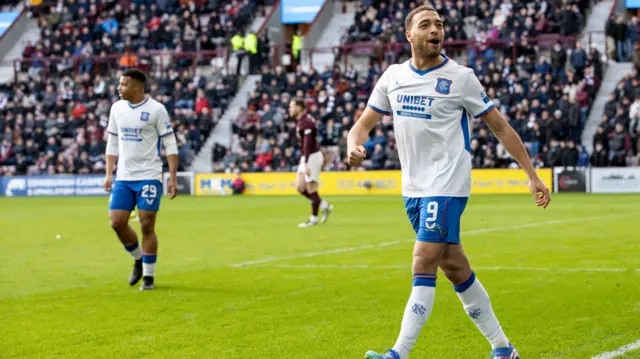 Rangers players celebrating