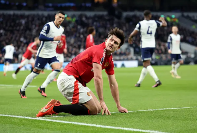 Harry Maguire of Manchester United reacts