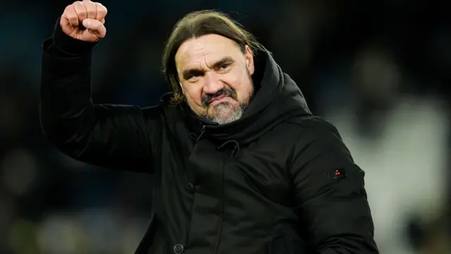 Daniel Farke celebrates win