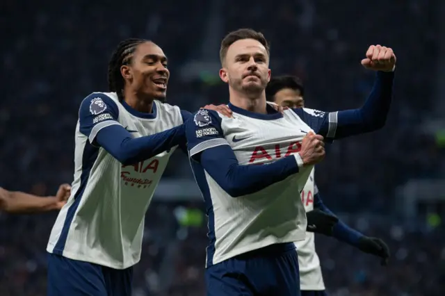 James Maddison and Djed Spence celebrate