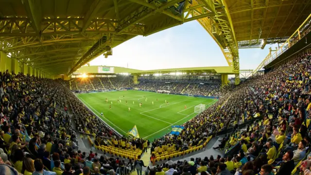 General view of play during the LaLiga Santander match between Villarreal CF and Valencia CF at Estadio de la Ceramica