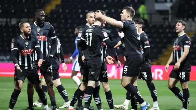 Notts County celebrate scoring