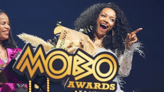 Mobo founder Kanya King on stage during the Mobo Awards