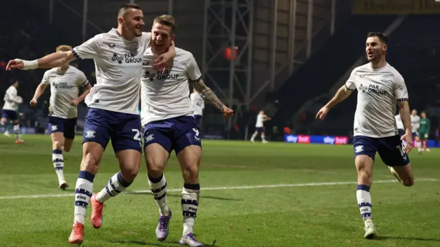 Preston celebrate scoring