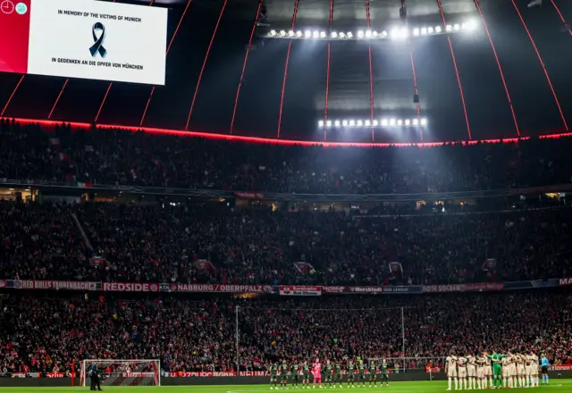 General view of the big screen in memory of the victims of a terror attack