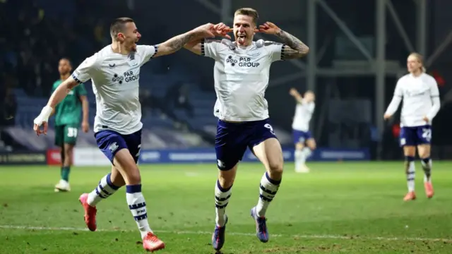 Emil Riis celebrates scoring