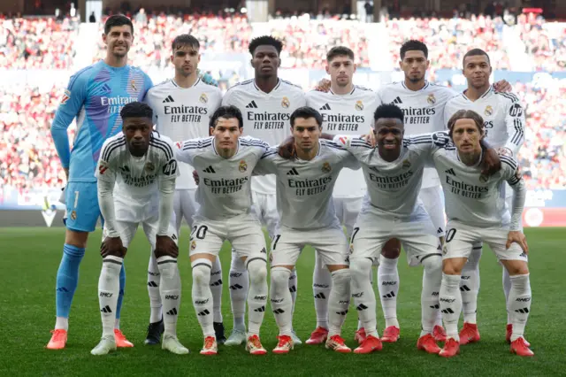 Real Madrid's starting line-up against Osasuna