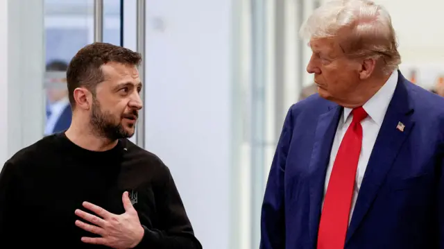 Zelensky and Trump pictured in September last year