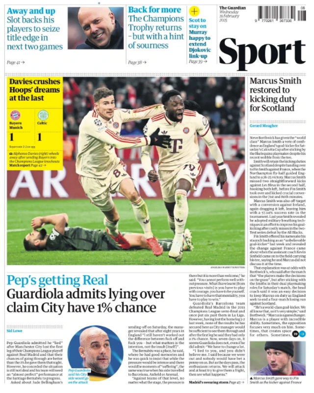 Guardian back page 19 Feb